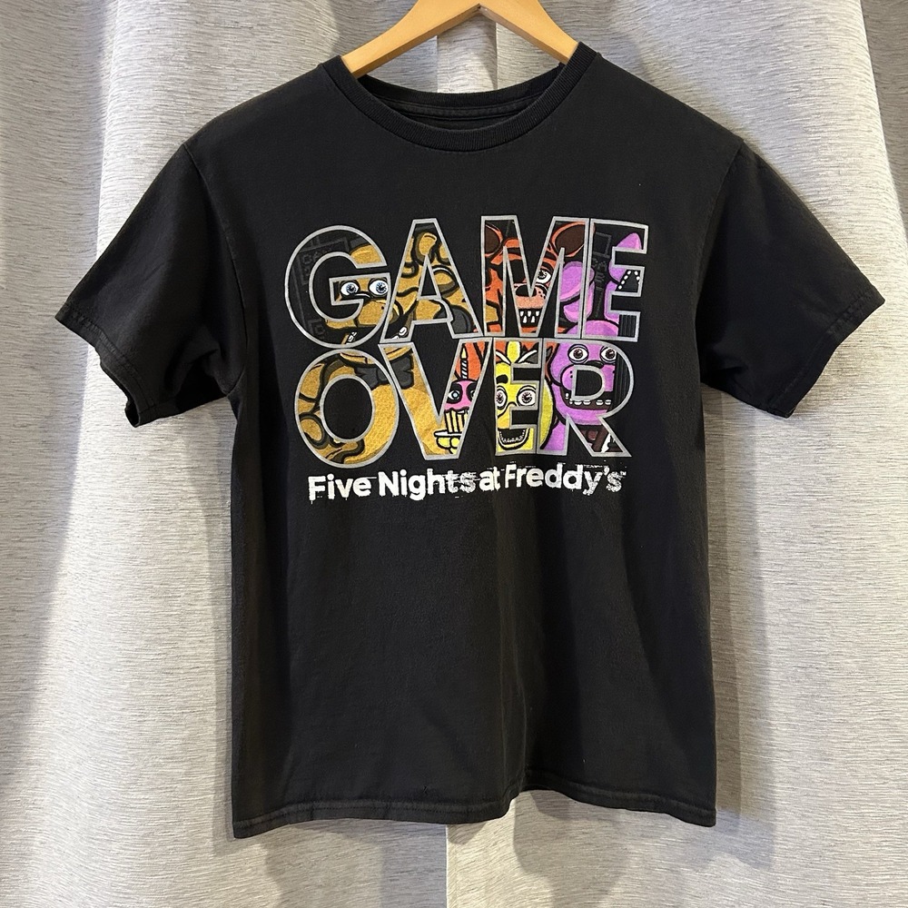Five Nights At Frddy's T-Shirt Youth Boys L Black Graphic Print Logo